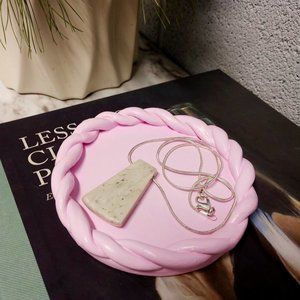 Pink air dry clay dish